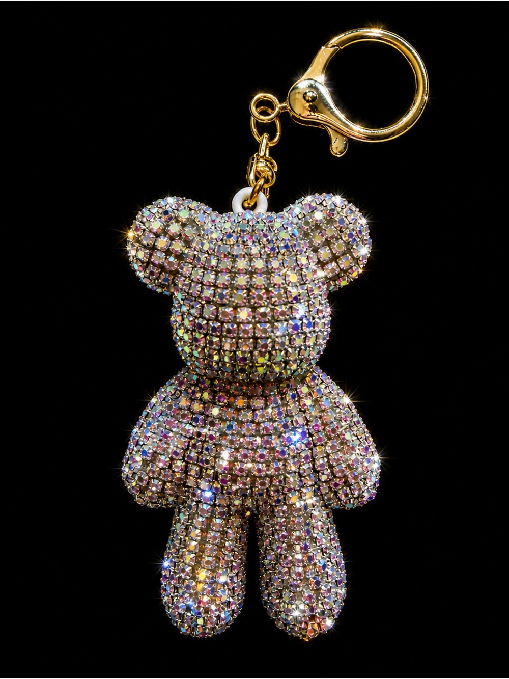 Natasha Couture Rhinestone Teddy Bear Purse Charm Keychain Sparkle